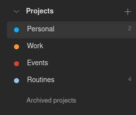 Todoist projects